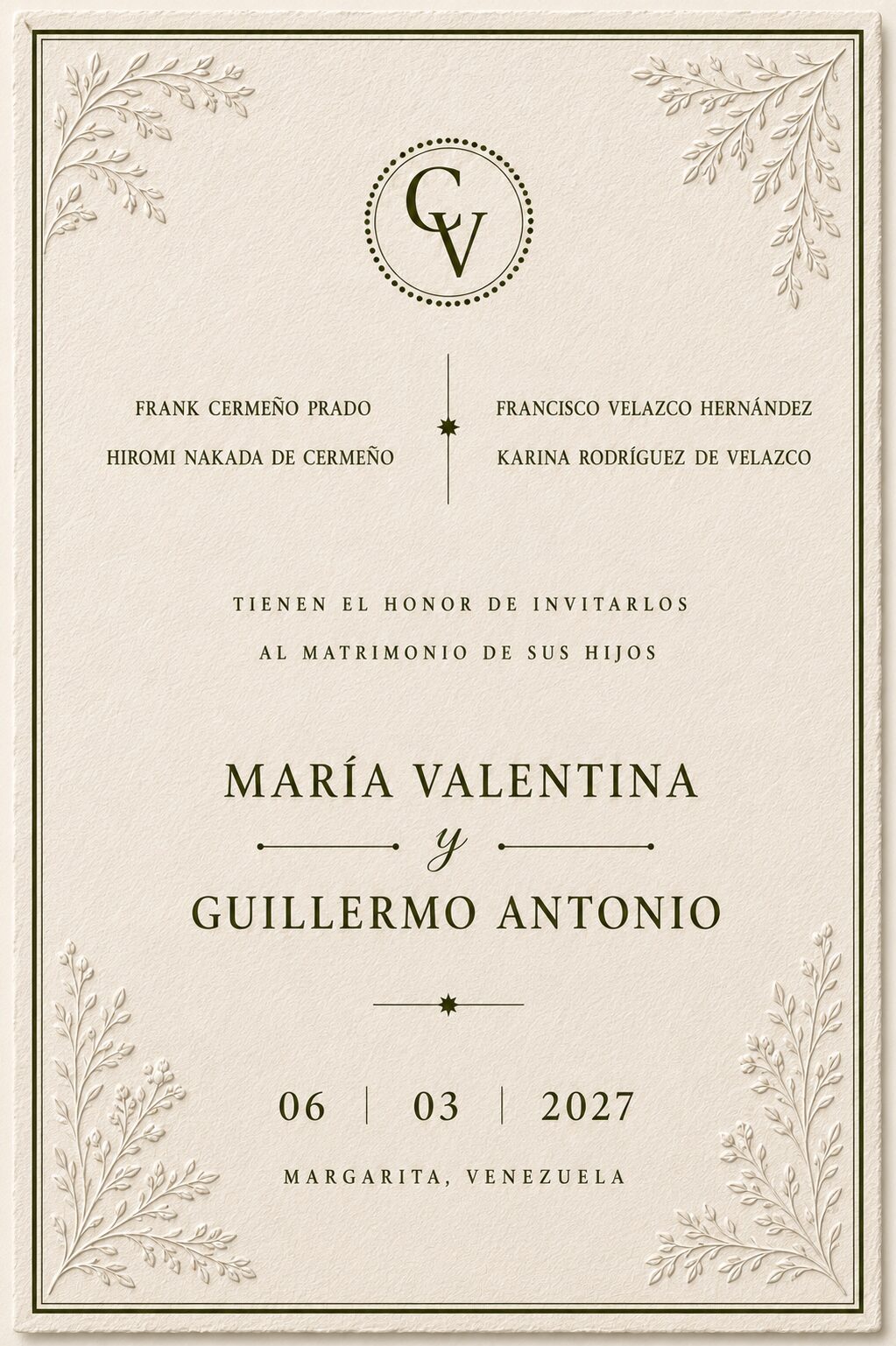 Invitación de boda